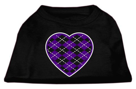 Argyle Heart Purple Screen Print Shirt Black XS (8)