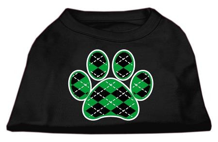 Argyle Paw Green Screen Print Shirt Black Lg (14)