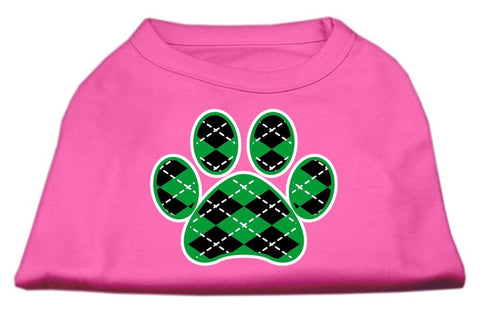 Argyle Paw Green Screen Print Shirt Bright Pink Sm (10)