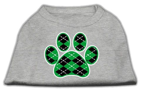 Argyle Paw Green Screen Print Shirt Grey XS (8)