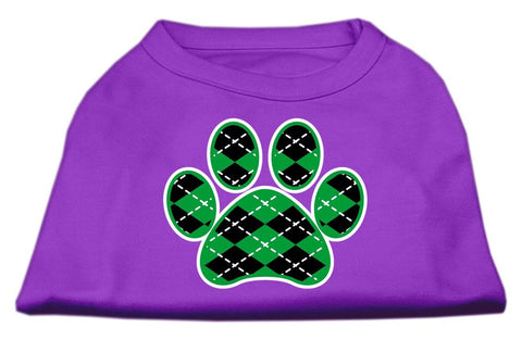 Argyle Paw Green Screen Print Shirt Purple XXL (18)