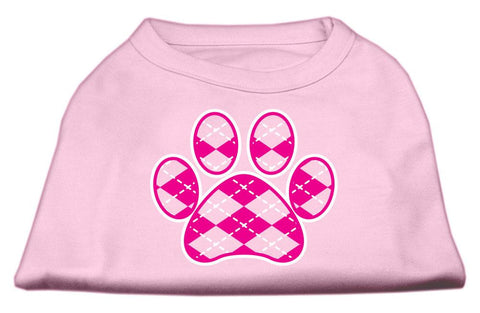 Argyle Paw Pink Screen Print Shirt Light Pink Lg (14)