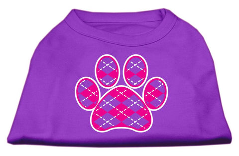 Argyle Paw Pink Screen Print Shirt Purple XS (8)