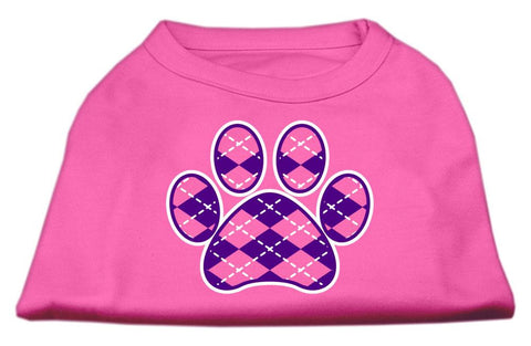 Argyle Paw Purple Screen Print Shirt Bright Pink Lg (14)