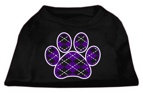 Argyle Paw Purple Screen Print Shirt Black Med (12)