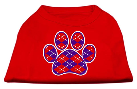 Argyle Paw Purple Screen Print Shirt Red XXL (18)