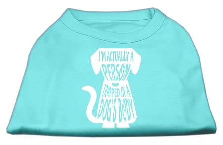 Trapped Screen Print Shirt Aqua Lg (14)