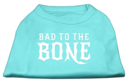 Bad to the Bone Dog Shirt Aqua Lg (14)