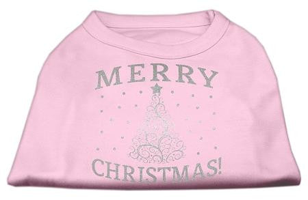 Shimmer Christmas Tree Pet Shirt Light Pink XL (16)