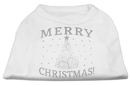 Shimmer Christmas Tree Pet Shirt White XS (8)