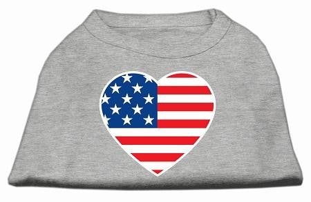 American Flag Heart Screen Print Shirt Grey Sm (10)