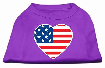 American Flag Heart Screen Print Shirt Purple XL (16)