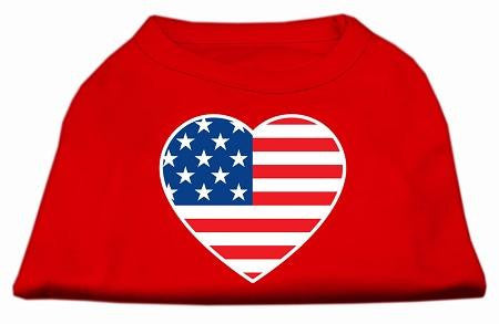 American Flag Heart Screen Print Shirt Red XS (8)