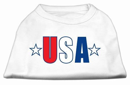 USA Star Screen Print Shirt White Med (12)