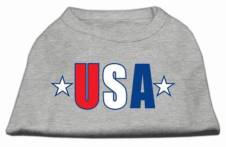 USA Star Screen Print Shirt Grey XL (16)