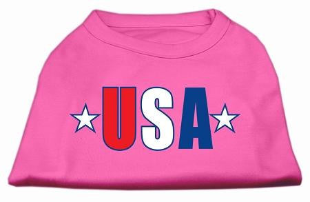 USA Star Screen Print Shirt Bright Pink XS (8)