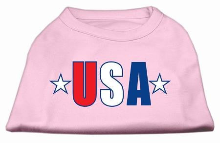 USA Star Screen Print Shirt Light Pink XXL (18)