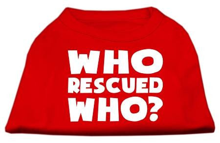 Who Rescued Who Screen Print Shirt Red Lg (14)