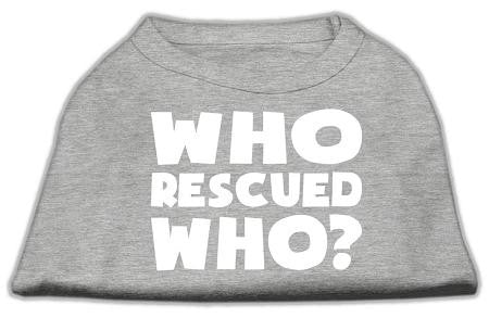 Who Rescued Who Screen Print Shirt Grey Sm (10)