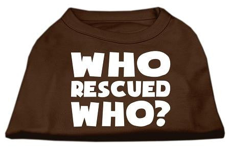 Who Rescued Who Screen Print Shirt Brown XL (16)