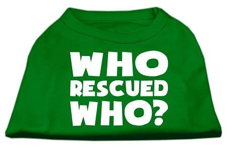 Who Rescued Who Screen Print Shirt Green XXXL (20)