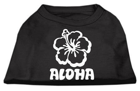 Aloha Flower Screen Print Shirt Black  Sm (10)