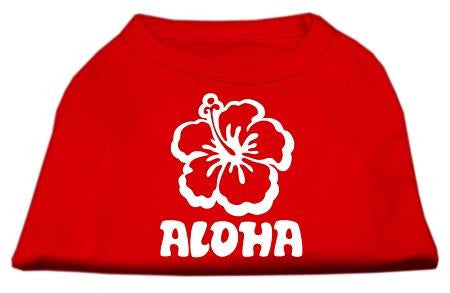 Aloha Flower Screen Print Shirt Red Sm (10)