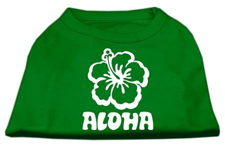 Aloha Flower Screen Print Shirt Green XXXL (20)