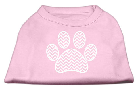 Chevron Paw Screen Print Shirt Light Pink XXL (18)