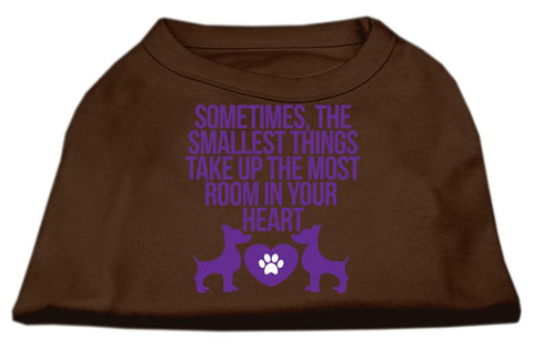 Smallest Things Screen Print Dog Shirt Brown Lg (14)