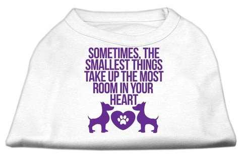 Smallest Things Screen Print Dog Shirt White XS (8)