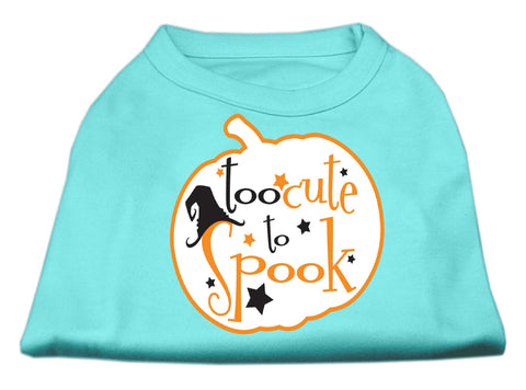 Too Cute to Spook Screen Print Dog Shirt Aqua Med (12)