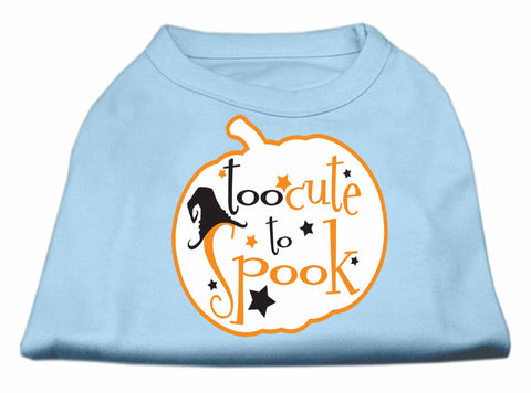 Too Cute to Spook Screen Print Dog Shirt Baby Blue Sm (10)