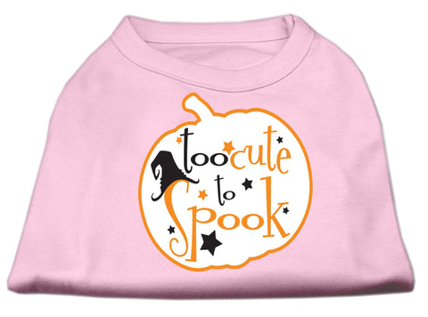 Too Cute to Spook Screen Print Dog Shirt Light Pink XL (16)