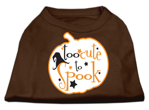 Too Cute to Spook Screen Print Dog Shirt Brown XS (8)