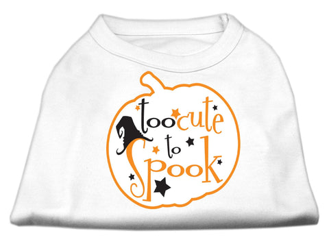 Too Cute to Spook Screen Print Dog Shirt White XS (8)