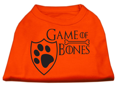 Game of Bones Screen Print Dog Shirt Orange Sm (10)