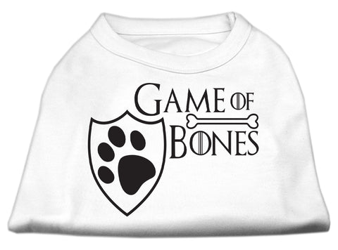 Game of Bones Screen Print Dog Shirt White Sm (10)