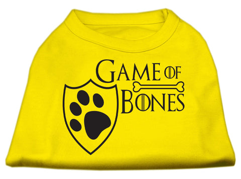 Game of Bones Screen Print Dog Shirt Yellow XXL (18)