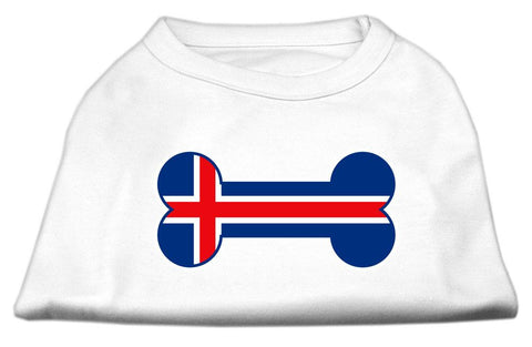 Bone Shaped Iceland Flag Screen Print Shirts White L (14)