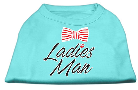 Ladies Man Screen Print Dog Shirt Aqua Med (12)