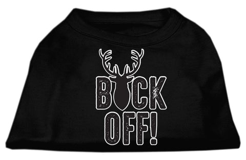 Buck Off Screen Print Dog Shirt Black Lg (14)