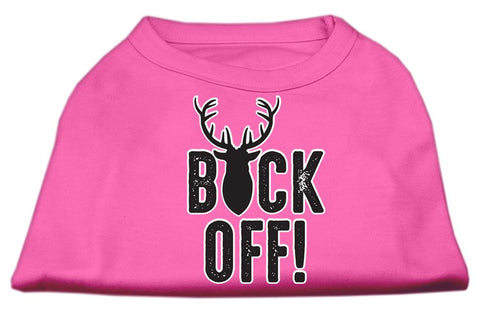 Buck Off Screen Print Dog Shirt Bright Pink Med (12)