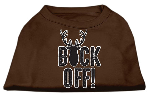 Buck Off Screen Print Dog Shirt Brown Med (12)