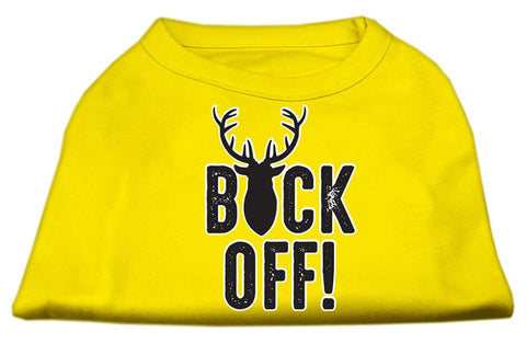 Buck Off Screen Print Dog Shirt Yellow Med (12)