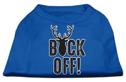 Buck Off Screen Print Dog Shirt Blue XL (16)