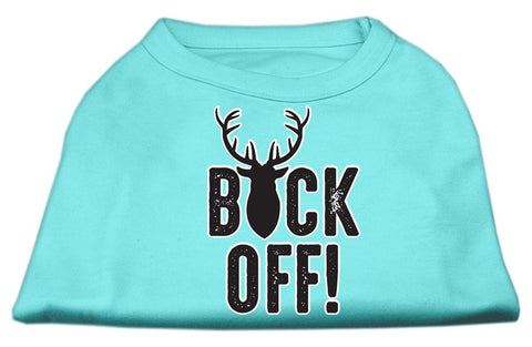 Buck Off Screen Print Dog Shirt Aqua XS (8)