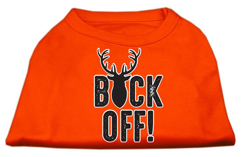 Buck Off Screen Print Dog Shirt Orange XS (8)