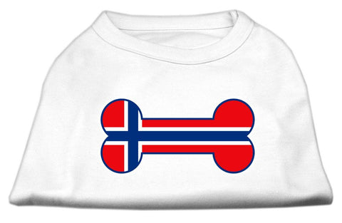 Bone Shaped Norway Flag Screen Print Shirts White M (12)