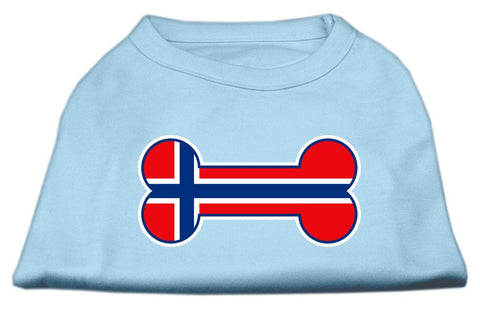 Bone Shaped Norway Flag Screen Print Shirts Baby Blue XL (16)